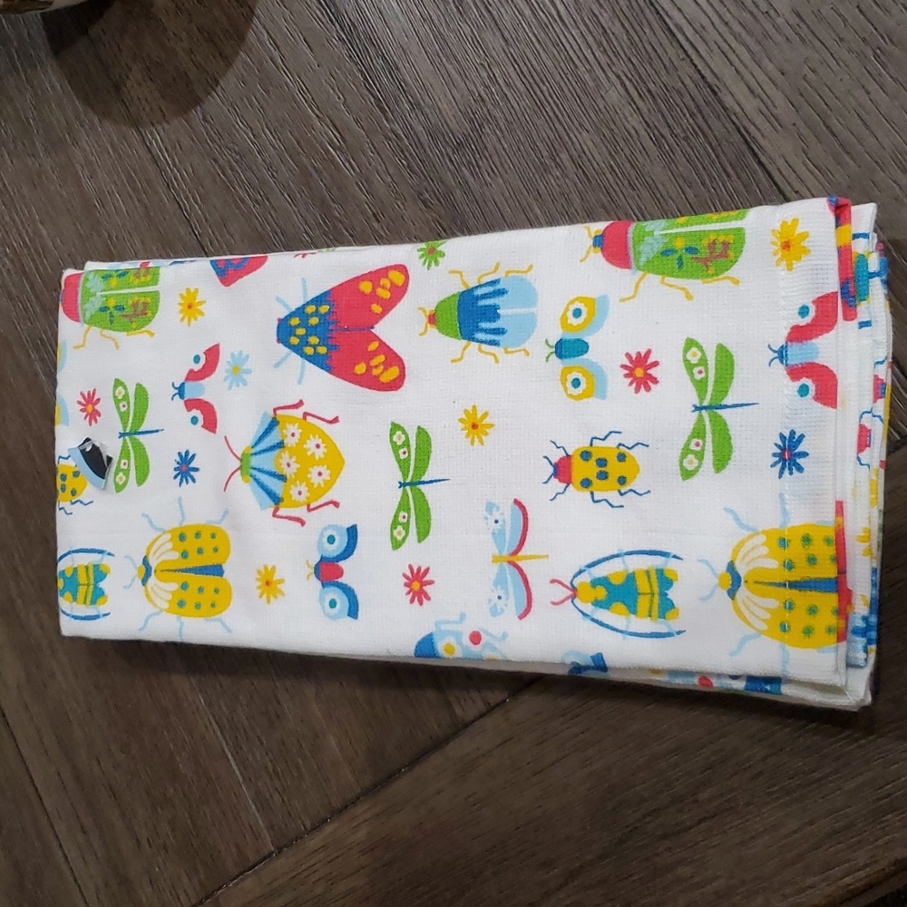 Cynthia Rowley Colorful Insects Kitchen Towel Set